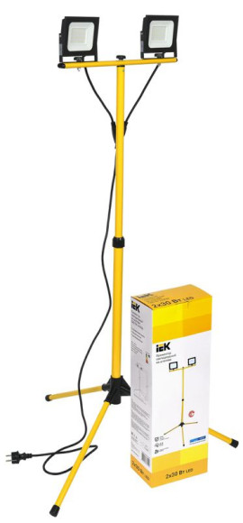 IEK Прожектор светодиодный СДО 06-2x30Ш штатив 6500К IP65 черный IEK, LPDO606-2X030-65-K02