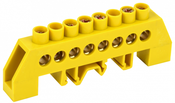 IEK Шина PE "земля" в комб DIN-изол "Стойка" ШНИ-8х12-8-КС-Ж IEK, YNN10-812-8DP-K05