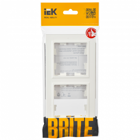 IEK BRITE Рамка 2-местная РУ-2-БрБ белый , BR-M22-K01