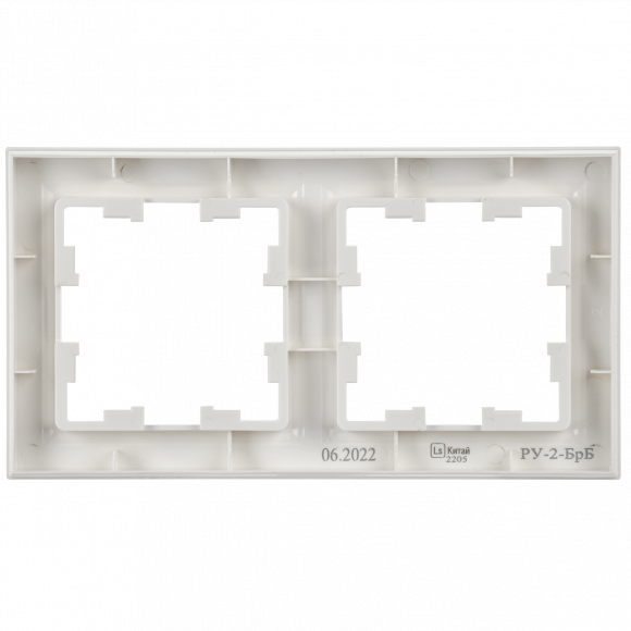 IEK BRITE Рамка 2-местная РУ-2-БрБ белый , BR-M22-K01