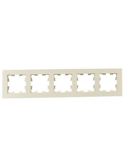 IEK BRITE Рамка 5-местная РУ-5-Бр бежевый рифленый , BR-M52-51-K10