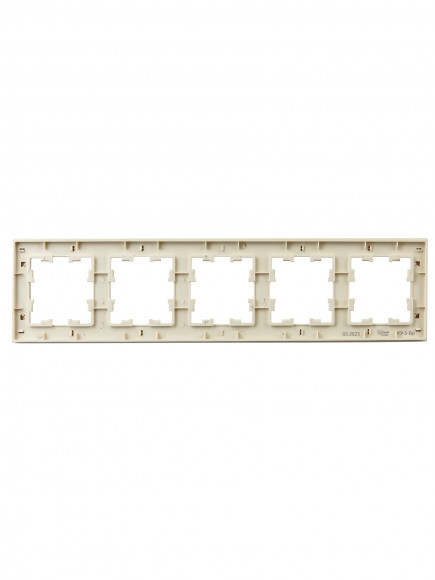 IEK BRITE Рамка 5-местная РУ-5-Бр бежевый рифленый , BR-M52-51-K10