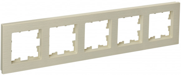 IEK BRITE Рамка 5-местная РУ-5-Бр бежевый рифленый IEK, BR-M52-51-K10