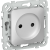 FLITE Розетка без заземления с защитными шторками безвинтовое крепление 10А РСш01-1-ФлА алюминий IEK, FI-R13-10-1-K47