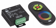 Контроллер с ПДУ радио RGB 3 канала 12В 4А 144Вт черный IEK, LSC1-RGB-144-RF-20-12-B