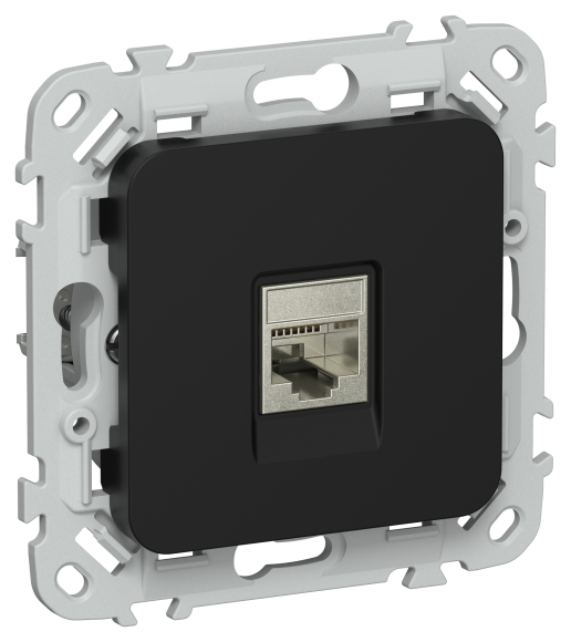 IEK FLITE Розетка компьютерная RJ45 категория 5Е STP РК5е-1-1-ФлЧ черный IEK, FI-K11-1-K02