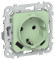 IEK FLITE Розетка 1-местная с заземлением с защитными шторками 16А с USB A+C 20Вт РСЮшс11-0-ФлФ фисташковый IEK, FI-R14-16-U22-020-K93