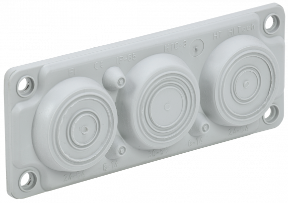 IEK TITAN Ввод кабельный мембранный 6 отверстий d=6-59мм IP65 серый IEK, TI-00D-MC-006-65