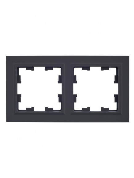 IEK BRITE Рамка 2-местная РУ-2-БрГ графит , BR-M22-K53