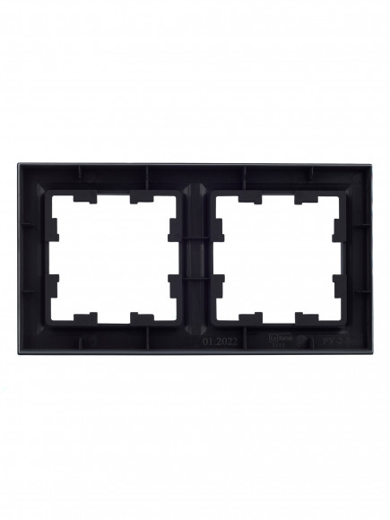 IEK BRITE Рамка 2-местная РУ-2-БрГ графит , BR-M22-K53