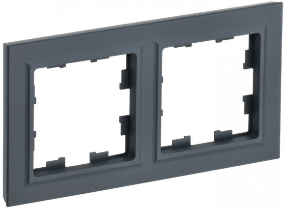 IEK BRITE Рамка 2-местная РУ-2-БрГ графит IEK, BR-M22-K53