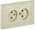 IEK BRITE Розетка 2-местная без заземления с защитными шторками 10А в сборе РСш12-2-БрКр бежевый , BR-R23-10-K10-F