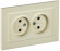 IEK BRITE Розетка 2-местная без заземления с защитными шторками 10А в сборе РСш12-2-БрКр бежевый , BR-R23-10-K10-F