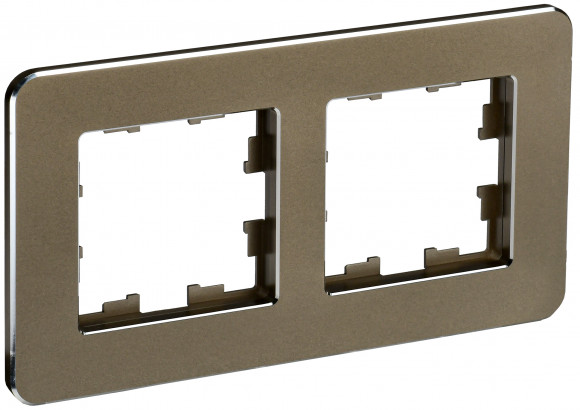 IEK BRITE Рамка 2-местная РУ-2-1-Бр металл латунь RE IEK, BR-M22-M-01-K49