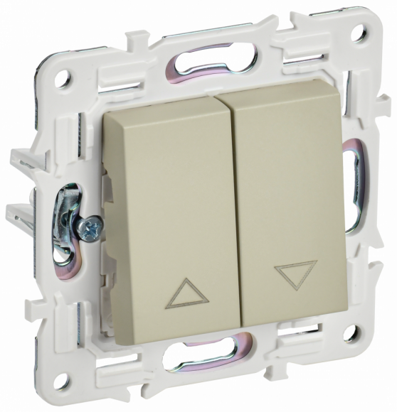 IEK SKANDY Выключатель жалюзи 10А SK-V12B бежевый IEK, SK-V15-0-10-K10
