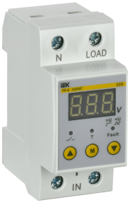 Реле напряжения РН-д однофазное 36мм 32А IEK, IVR21-1-32