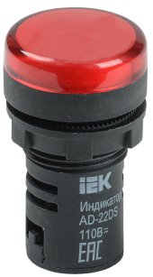 Лампа AD22DS(LED)матрица d=22мм красный 36В AC/DC IEK, BLS10-ADDS-036-K04