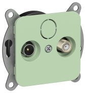 FLITE Розетка 2-местная TV+SAT экранированная проходная РТВс-2-1-2-ФлФ фисташковый IEK, FI-AF23-P-K93