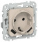 IEK FLITE Розетка 1-местная с заземлением с защитными шторками 16А с USB A+A 3,1А РСЮша11-0-ФлЛ льняной IEK, FI-R14-16-U21-D31-K88