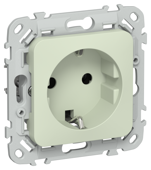 IEK FLITE Розетка с заземлением без защитных шторок безвинтовое крепление 16А РС11-1-ФлП панг IEK, FI-R11-16-1-K92