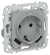 IEK FLITE Розетка 1-местная с заземлением с защитными шторками 16А с USB A+A 3,1А безвинтовое крепление РСЮша11-1-ФлС серый IEK, FI-R14-16-1-U21-D31-K03
