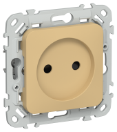 FLITE Розетка без заземления с защитными шторками безвинтовое крепление 10А РСш01-1-ФлШм шамуа IEK, FI-R13-10-1-K89