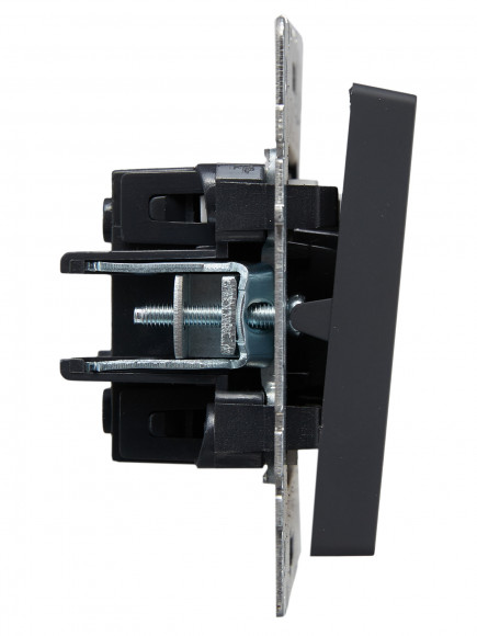 IEK BRITE Выключатель 2-клавишный с индикацией 10А ВС10-2-1-БрГ графит , BR-V20-1-10-K53