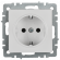 IEK BRITE Розетка 1-местная с заземлением с защитными шторками 16А РС14-1-0-БрБ белый , BR-R14-16-K01