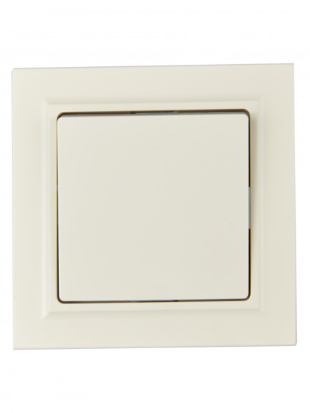 IEK BRITE Выключатель 1-клавишный 10А в сборе ВСР10-1-0-БрКр бежевый , BR-V10-0-10-K10-F