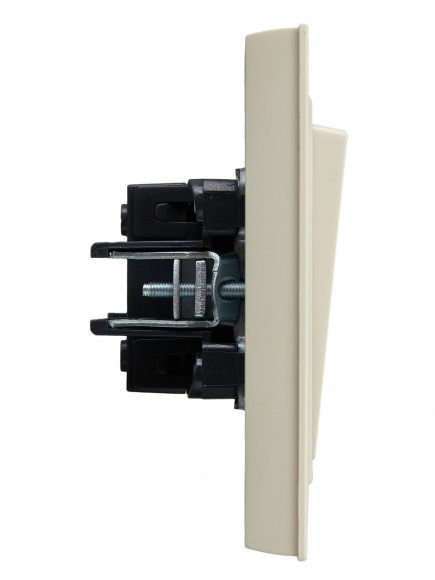 IEK BRITE Выключатель 1-клавишный 10А в сборе ВСР10-1-0-БрКр бежевый , BR-V10-0-10-K10-F