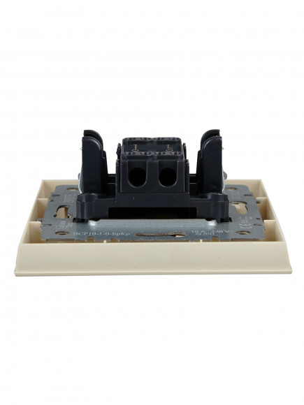IEK BRITE Выключатель 1-клавишный 10А в сборе ВСР10-1-0-БрКр бежевый , BR-V10-0-10-K10-F