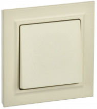 BRITE Выключатель 1-клавишный 10А в сборе ВСР10-1-0-БрКр бежевый , BR-V10-0-10-K10-F