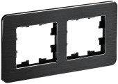 BRITE Рамка 2-местная РУ-2-1-Бр металл черный RE AL IEK, BR-M22-M-21-K02