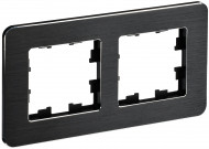 BRITE Рамка 2-местная РУ-2-1-Бр металл черный RE AL IEK, BR-M22-M-21-K02 BRITE Рамка 2-местная РУ-2-1-Бр металл черный RE AL IEK, BR-M22-M-21-K02