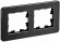 IEK BRITE Рамка 2-местная РУ-2-1-Бр металл черный RE AL IEK, BR-M22-M-21-K02