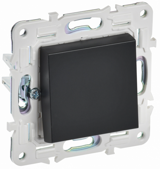 IEK SKANDY Выключатель 1-клавишный кнопочный 10А SK-V14Bl черный , SK-V17-0-10-K02