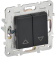 IEK SKANDY Выключатель жалюзи 10А SK-V12Bl черный , SK-V15-0-10-K02