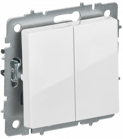 IEK BRITE Выключатель 2-клавишный перекрестный 10А ВС10-2-3-БрБ белый , BR-V23-0-10-K01