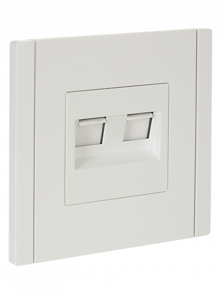 IEK FORTE&PIANO Розетка компьютерная двойная RJ45 кат.6 FP234 белый IEK, FP-K20-2-K01