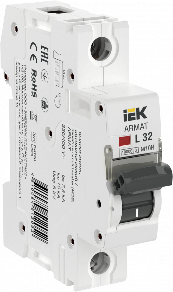 IEK ARMAT Автоматический выключатель M10N 1P L 32А IEK, AR-M10N-1-L032