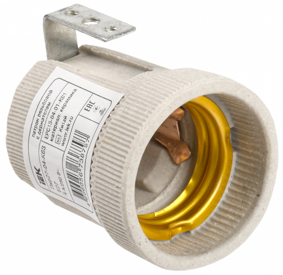 IEK Патрон с держателем Пкр27-04-К63 Е27 керамика IEK, EPC15-04-01-K01