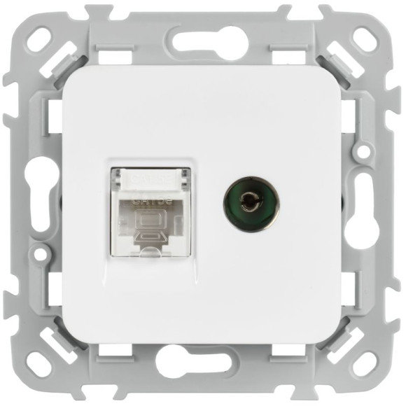 IEK FLITE Выключатель 1-клавишный 10А ВС11-1-0-ФлХЛ холодный лед IEK, FI-V10-0-10-1-K94