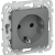 FLITE Розетка с заземлением без защитных шторок безвинтовое крепление 16А РС11-1-ФлМА мокрый асфальт IEK, FI-R11-16-1-K80