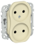 IEK FLITE Розетка 2-местная без заземления без защитных шторок безвинтовое крепление 10А РС02-1-ФлН навахо IEK, FI-R20-10-1-K87