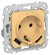 IEK FLITE Розетка 1-местная с заземлением с защитными шторками 16А с USB A+A 3,1А безвинтовое крепление РСЮша11-1-ФлЗ золотарник IEK, FI-R14-16-1-U21-D31-K90