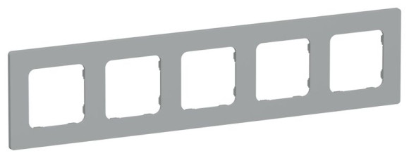 IEK FLITE Рамка 5-местная РУ-5-К-ФлС серый IEK, FI-M52-32-20-K03, Classic