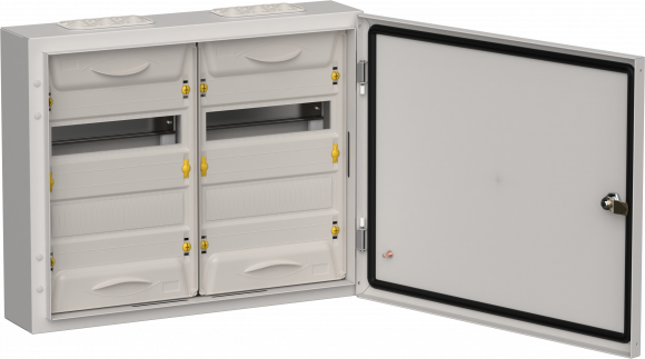 IEK TITAN 5 Корпус металлический ЩРн-48 (2х24) 460х570х140мм IP54 серый (одна дверь) IEK, TI5-50-N-2X024-54-7035