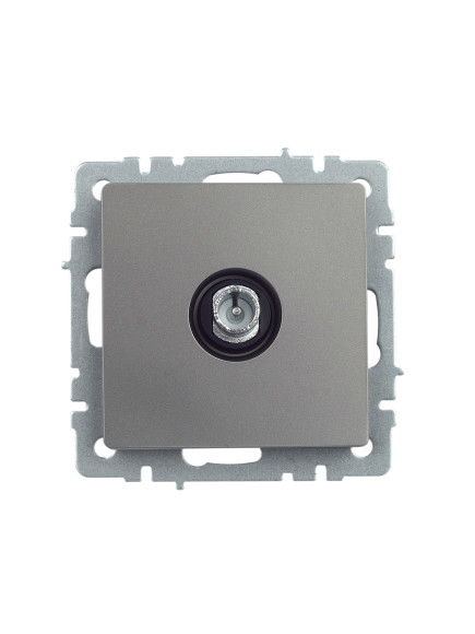 IEK BRITE Розетка TV проходная РТВ10-0-БрС сталь , BR-A10-P-K46