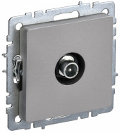 BRITE Розетка TV проходная РТВ10-0-БрС сталь IEK, BR-A10-P-K46