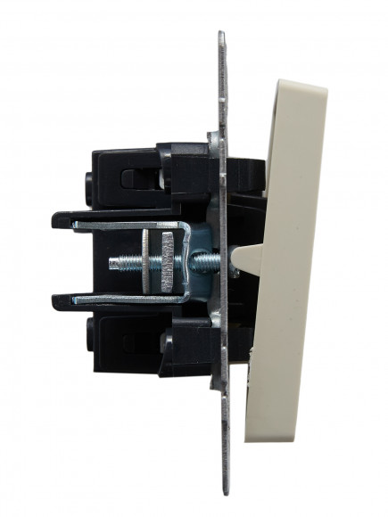 IEK BRITE Выключатель 1-клавишный проходной с индикацией 10А ВС10-1-7-БрКр бежевый , BR-V12-1-10-K10